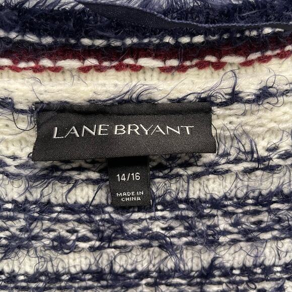 Lane Bryant Striped Eyelash Open Front Cardigan Size 14/16 - Picture 4 of 6
